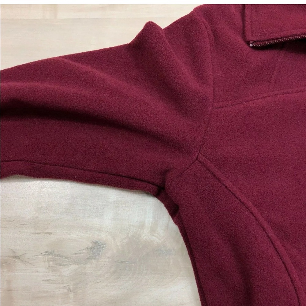 Columbia Jacket Fleece Lightweight Zip Up Burgundy - Picture 5 of 8